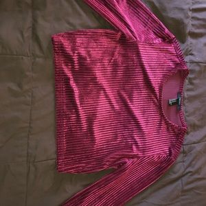Red velvet crop long sleeve